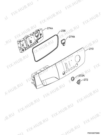 Взрыв-схема сушильной машины Zanussi ZDH8473NW - Схема узла Command panel 037